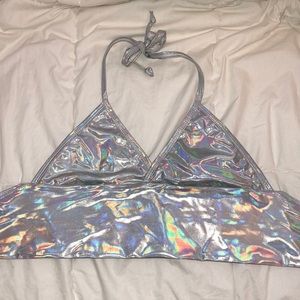 Holographic Halter Top